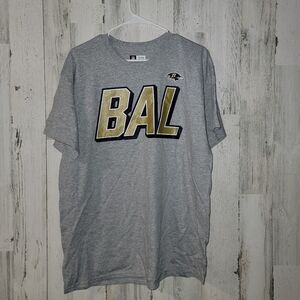 NFL Gray and Gold BAL Baltimore Ravens Men's T-Shirt